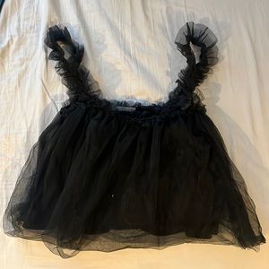 Black, Tulle, tank top